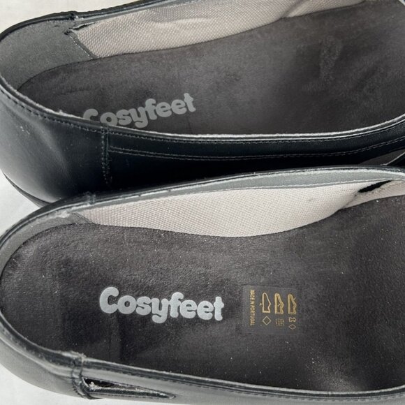 NEW Cosyfeet Black Keira Wide Extra Roomy Peep Toe Sandals 10 UK Sz 8 Adjustable - Picture 6 of 8